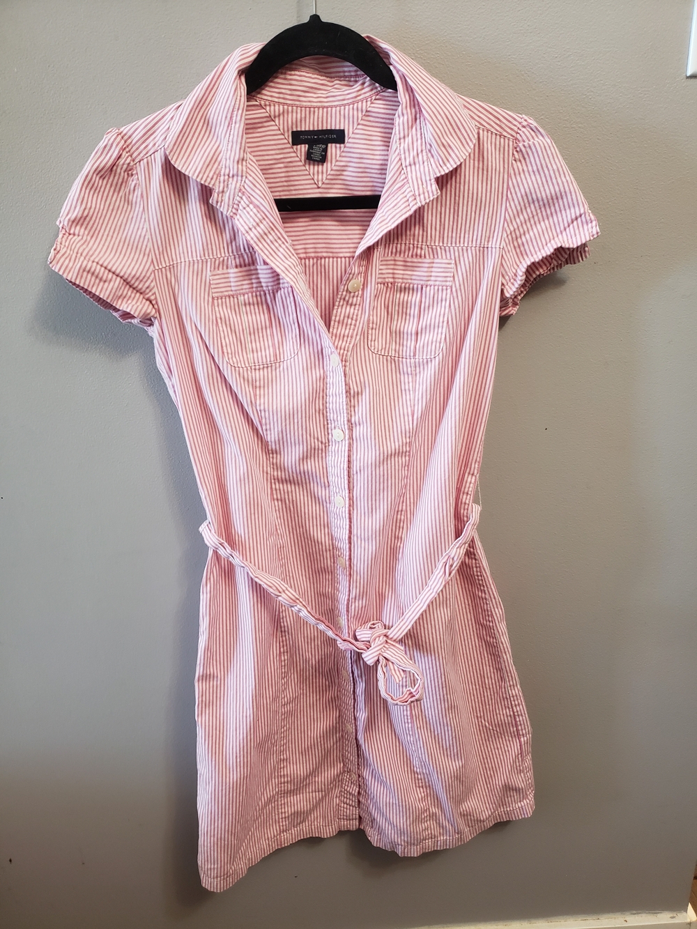 Tommy Hilfiger Pink & White Striped Shirt Dress